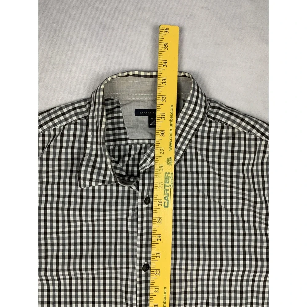Banana Republic‎ Shirt Mens XL Check Button Up Long Sleeve Cotton